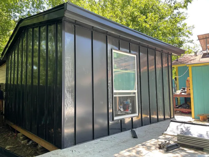 Black standing seam metal wall panels for Metal Roof Installation in Leisure World